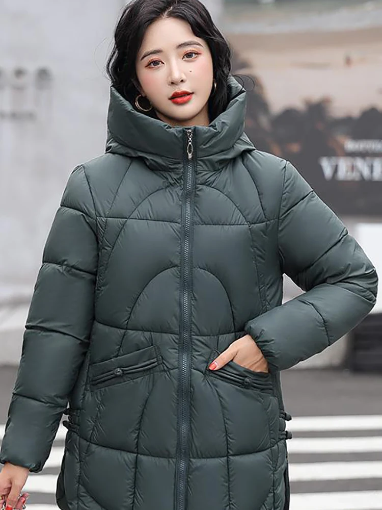 AOSSVIAO 2023 New Women Winter Jacket Long Warm Parkas Female Thicken Coat Cotton Padded Parka Jacket Hooded Outwear