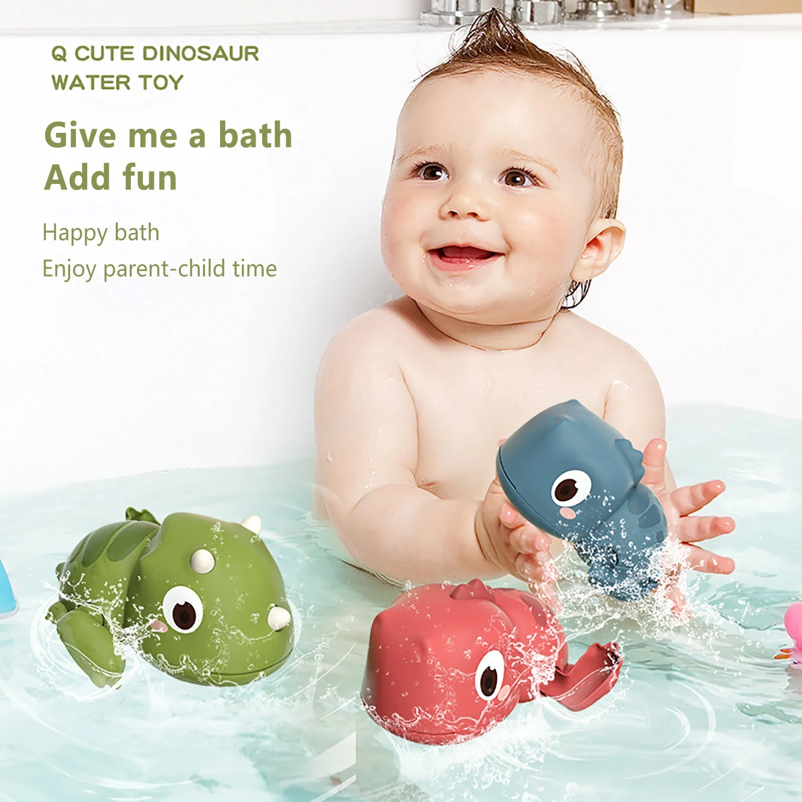 Toddlers Baby Dinosaur Bath Toys Floating Wind Up Swimming Bath Toys For Kids Shower Pool Bath Toys Boys Children Clockwork Toys