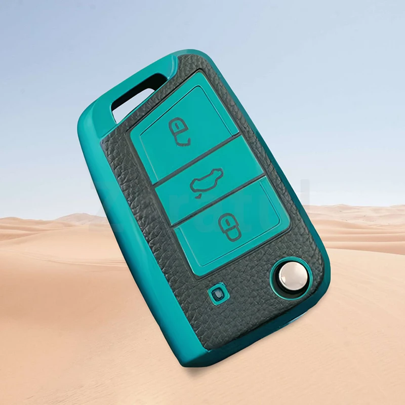 

Кожаный чехол из ТПУ для автомобильного ключа, складной чехол для дистанционного управления, чехол для Volkswagen VW MK7 GTI 7 Golf 7 Golf R Skoda Octavia A7 SEAT