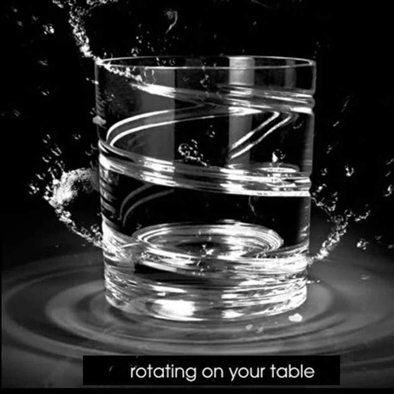 

Rotating Whiskey Glass Old Fashioned Glass for Drinking Bourbon,Scotch,Cocktails or Tea,Whisky Drinkware