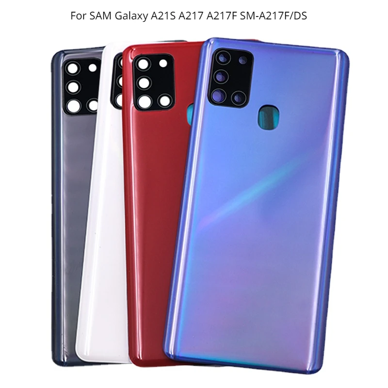 

New For SAM Galaxy A21S A217 SM-A217F Plastic Battery Back Cover A21S Rear Door Housing Case Camera Frame Adhesive Replace