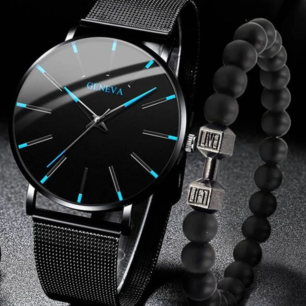 Men Watches 2pcs Set Quartz Wristwatches Luxury Watch For Men Clock Fashion Male Watch Dress relogio masculino