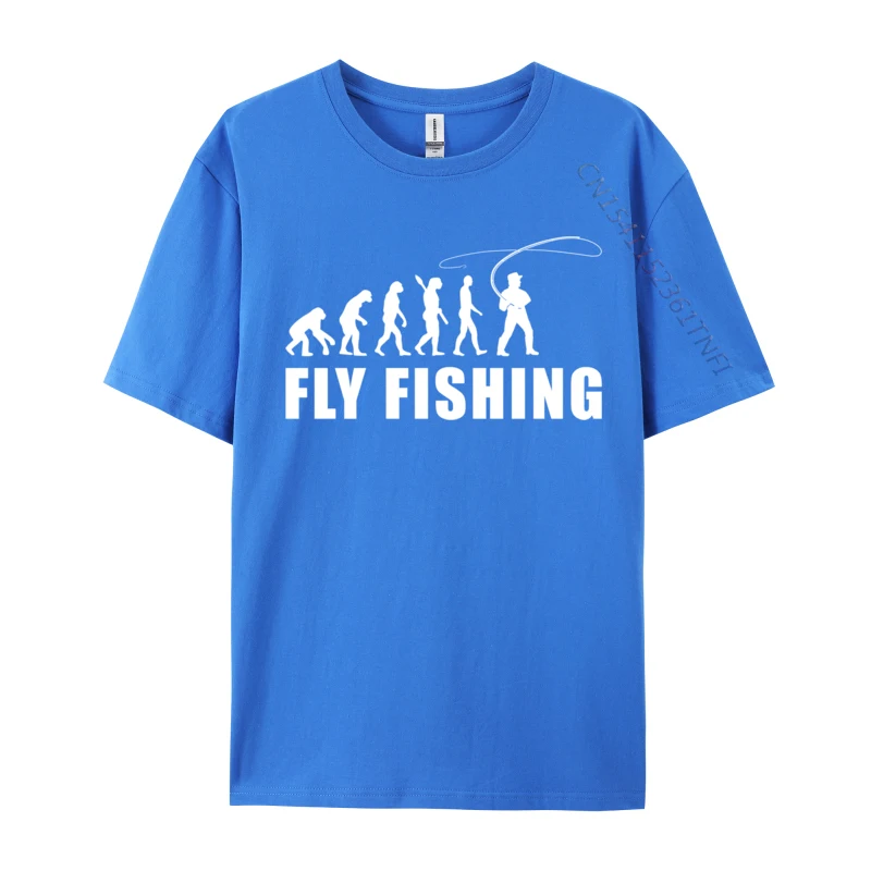 Fly Fishing Evolution Group T-Shirts Classic Crewneck Design Pure Cotton Men's Tees Printed Tshirts Wholesale Men Clothing
