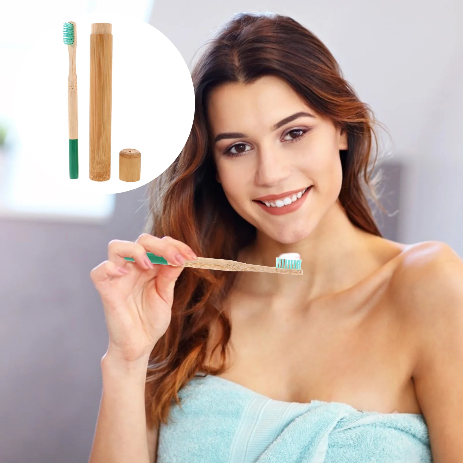 

Disposable Toothbrushes Bamboo Tubes Kit Degradable Bamboo Toothbrushes Random Color