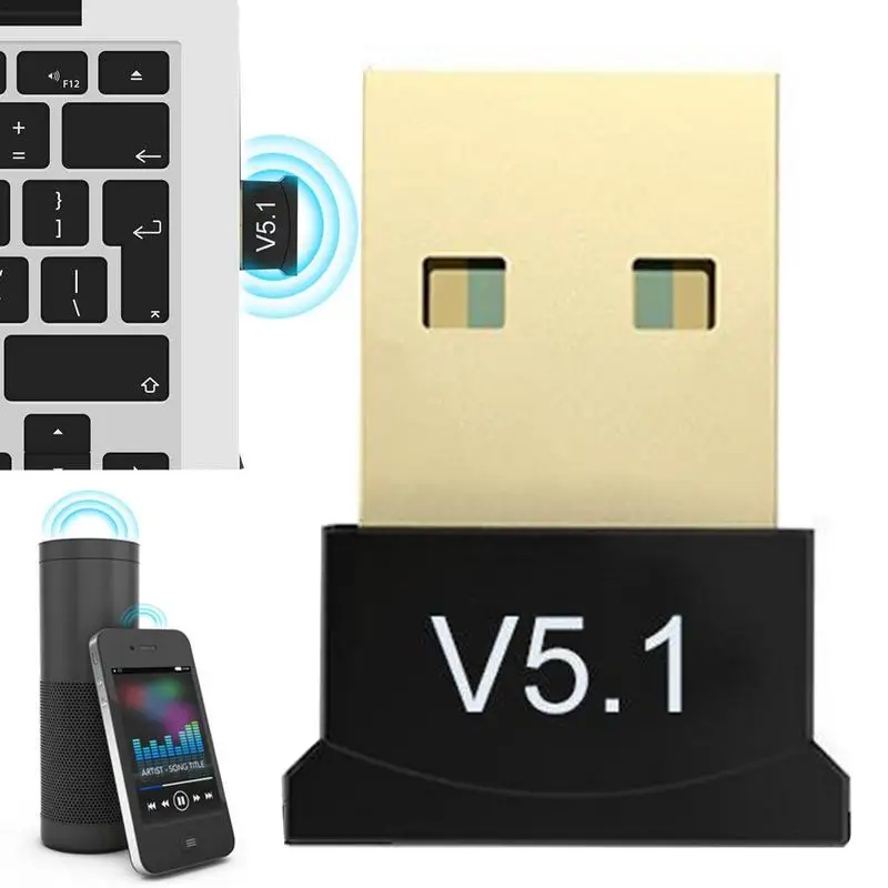 1 Pcs USB Blue Tooth 5.1 Adapter Transmitter Receiver Wireless USB Adapter Blue Tooth Audio Converter For Computer PC Laptop