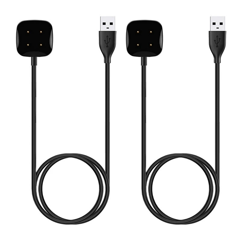 HFES 2Pack 3.3 FT Charger Cable USB Charging Dock For Fitbit Sense/Versa 3 Smartwatch