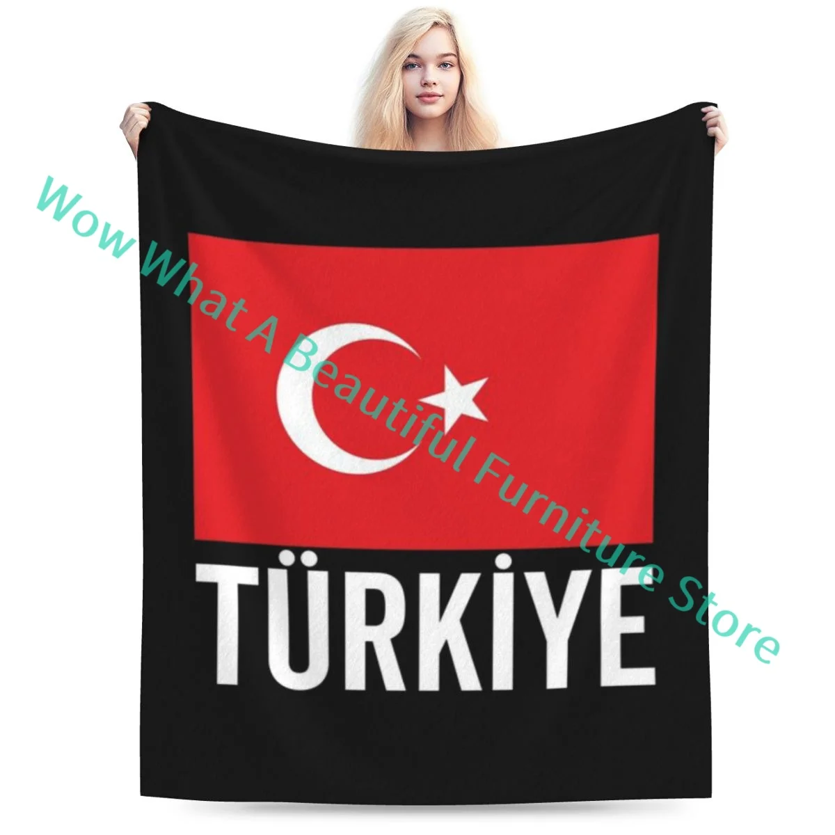 Флаг Турции Кантри Турецкий флаг Ультрамягкое микрофлисовое одеяло
