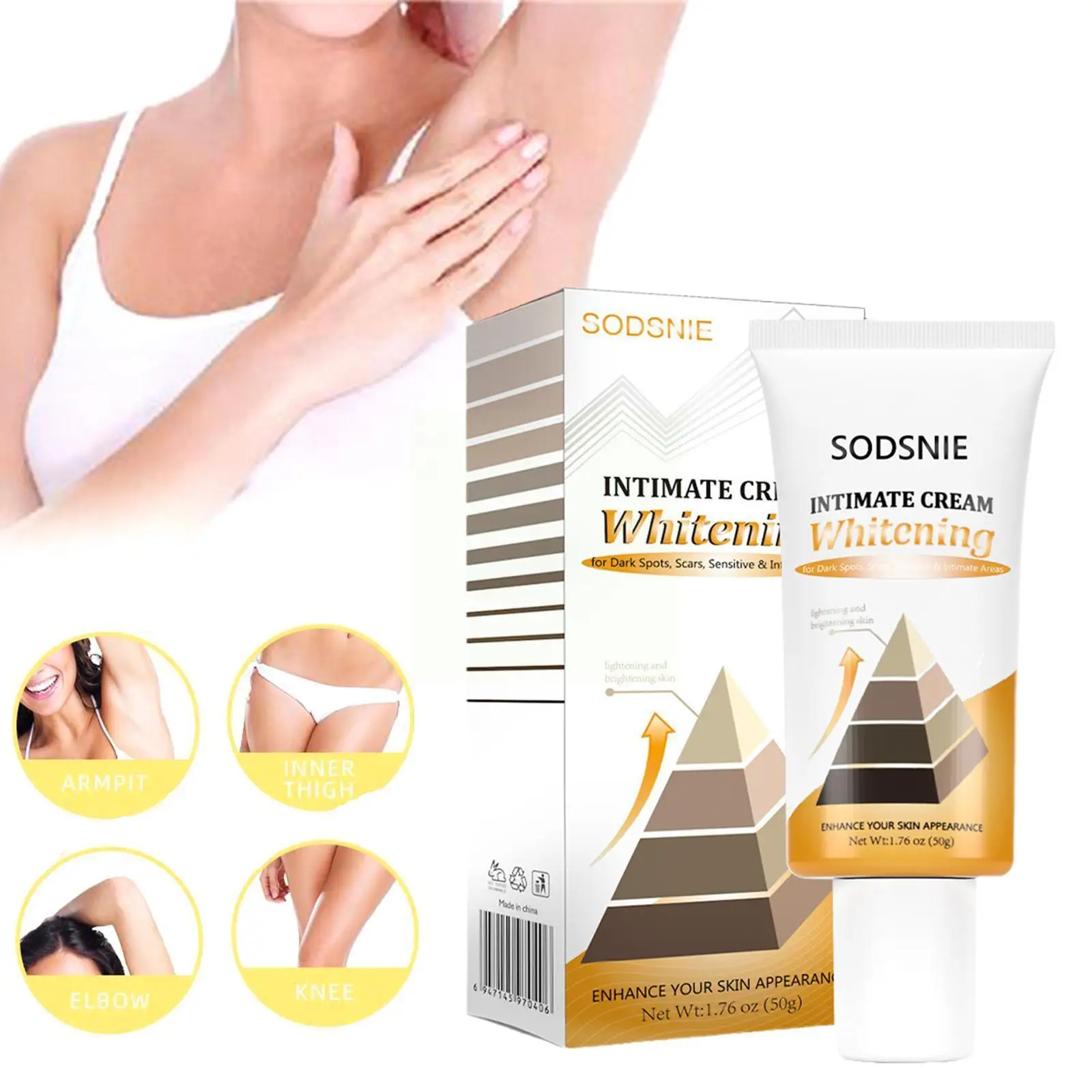 

50g Whitening Cream Hydrating Remove Pigmentation Dark Underarm Niacinamide Brighten Care Area Body Intimate Knee Spots Lot E7V2
