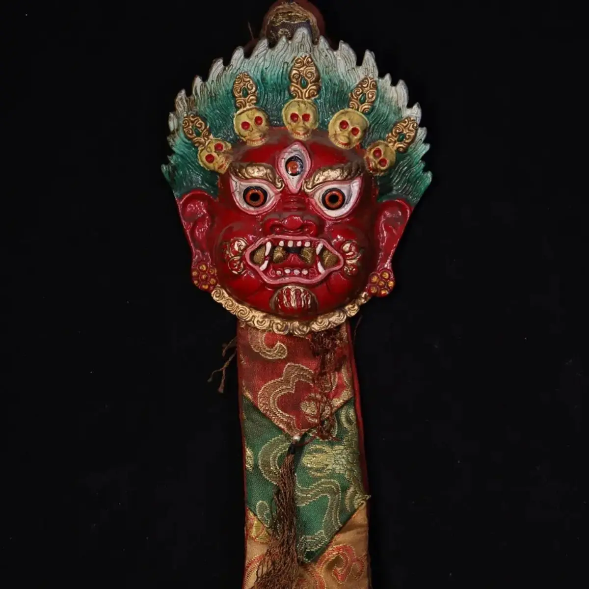 Mysterious Region Last Piece Of Pure Land Tibetan Old Gas Copper Tire Pure Hand Beating Chisel Engraved Gold Mask