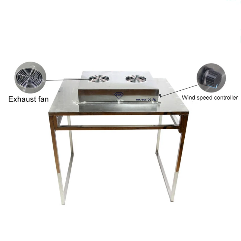 Верстак для удаления пыли с мобильного телефона TBK 805 оборудованный занавеской ESD