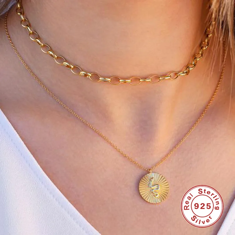 

Женская Змея из серебра 925 пробы, с застежкой на ключицы