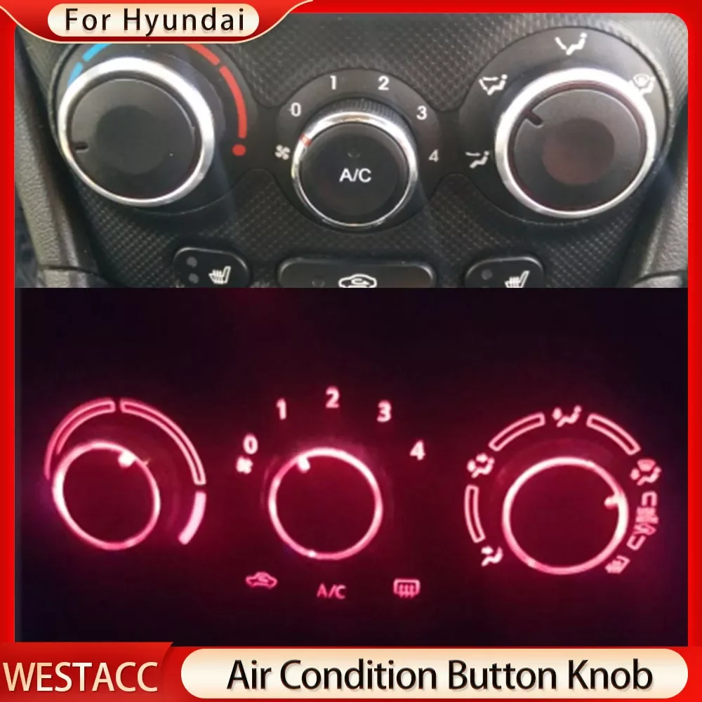 

Car Tools 3Pcs/set Aluminum Alloy Car Air Conditioning Heat Control Switch Knob AC Button Knobs for Hyundai Elantra Verna Access