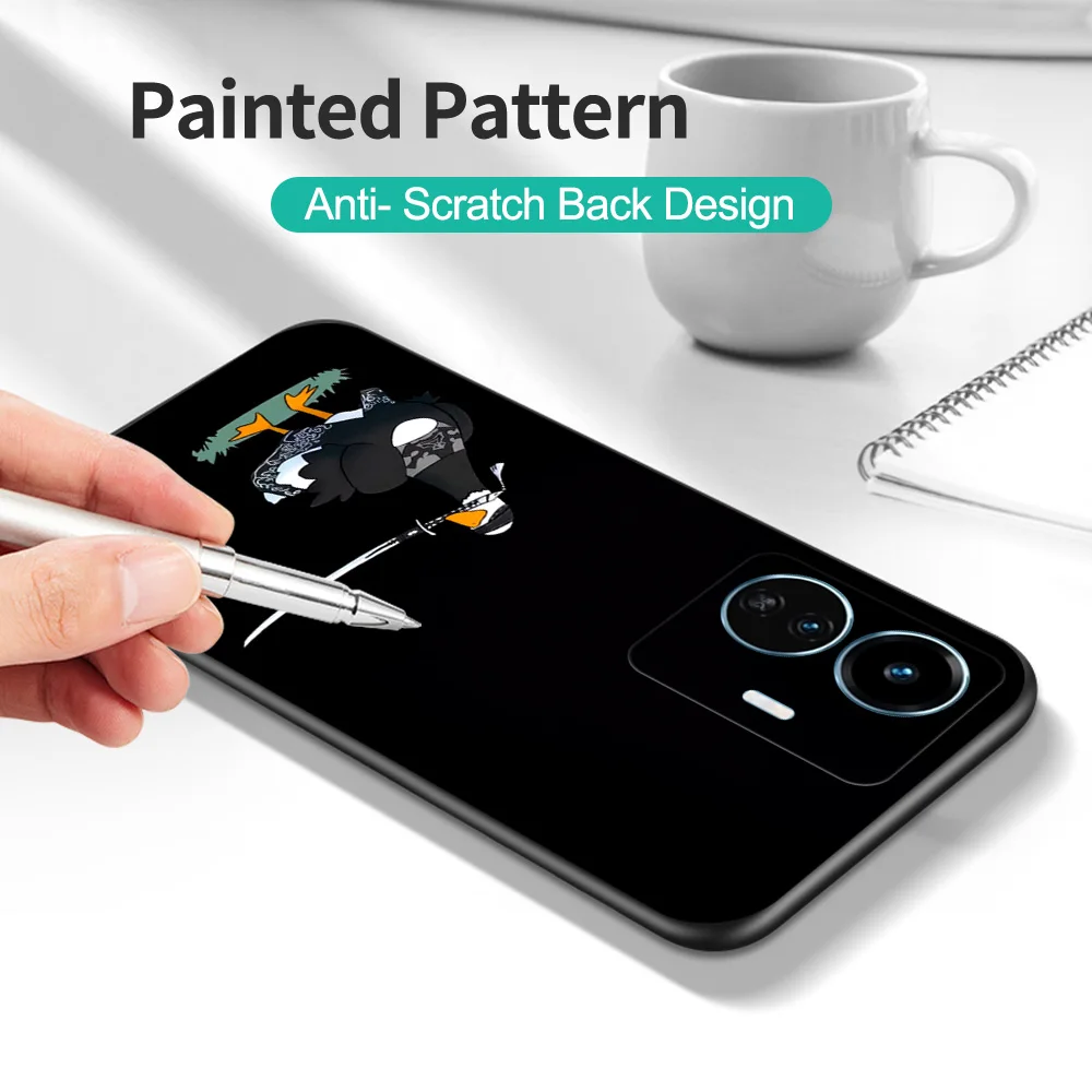 Черный чехол из ТПУ для Vivo Y02A Y02T Y02 Y35 Y36 4G русская версия Y11 2023 задняя крышка