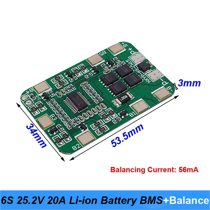 2x6S 25 2 V 20A литиевая батарея BMS Board с балансировкой для отвертки 25V и аккумуляторного