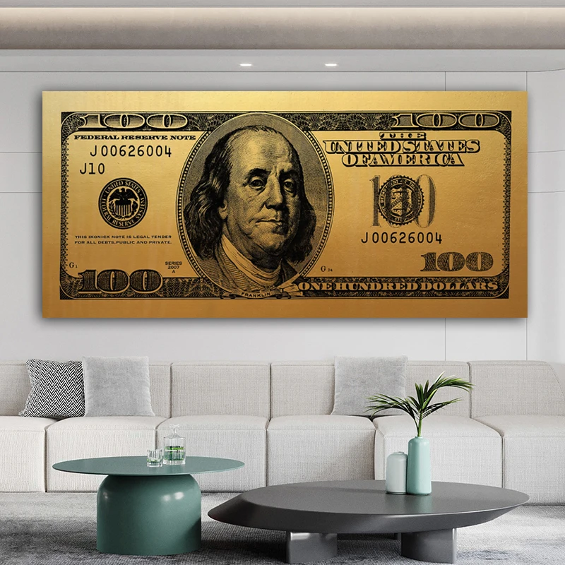

Modern Nordic Poster Gold Standard MONEY Oil Painitng Canvas Wall Art for Living Room Bedreoom Home Decoration