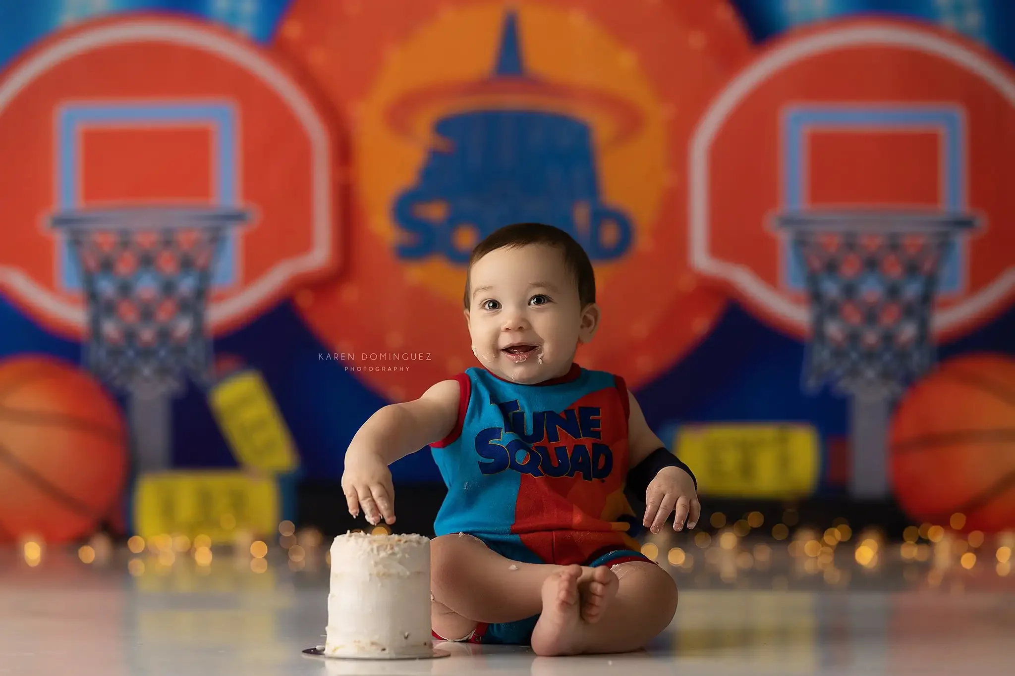 Фон для фотосъемки с изображением баскетбольных мячей