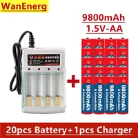 AA rechargeable battery, 1.5V 9800mah,alkaline technology,suitable for remote control, toys / computers, etc., sold with charger