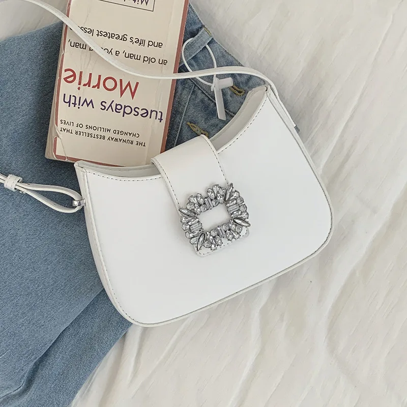 Elegant Shoulder Bag for Women Pu Leather Luxury Brand Underarm Bags Female Summer Chain Crossbody Bag Blue Handbags Bolsa