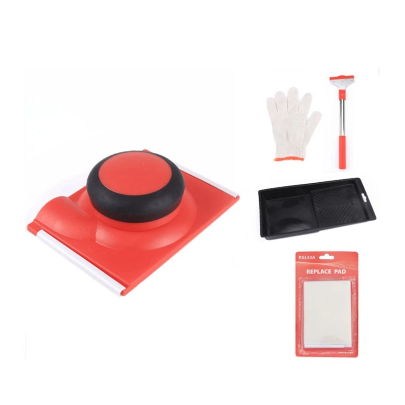 

Paint Edger Brush Wall Shovel Paint Tray Glove Sponge Pads Set for Home Wall Ceiling Painting Tile Cleaning Tool