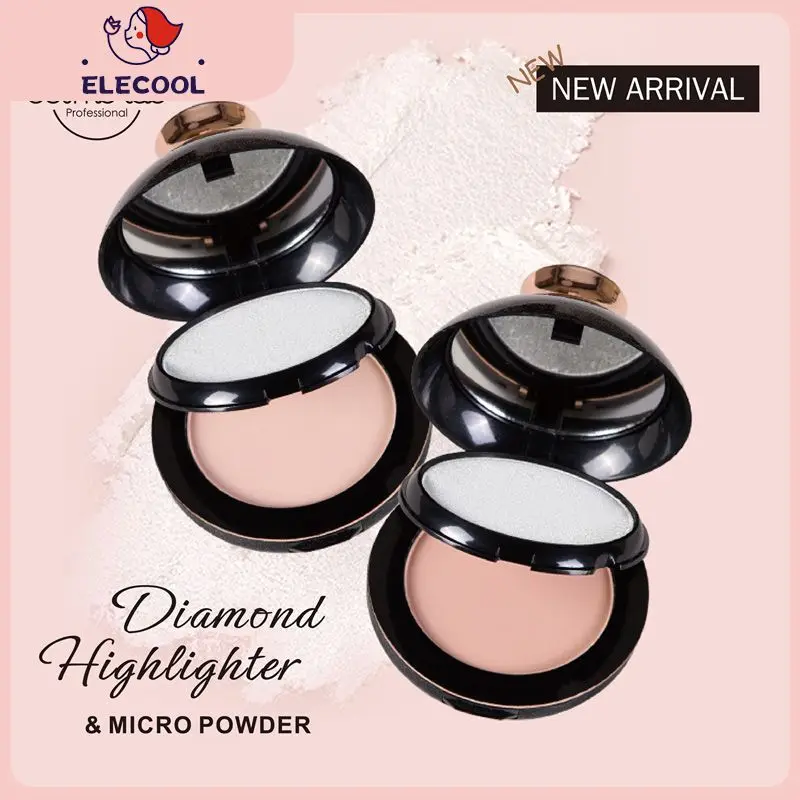 

2 in 1 Diamond High Gloss Powder Cake And Concealer Oil Control Anti-perspiration Glitter Powder Waterproof Foundation TALM1