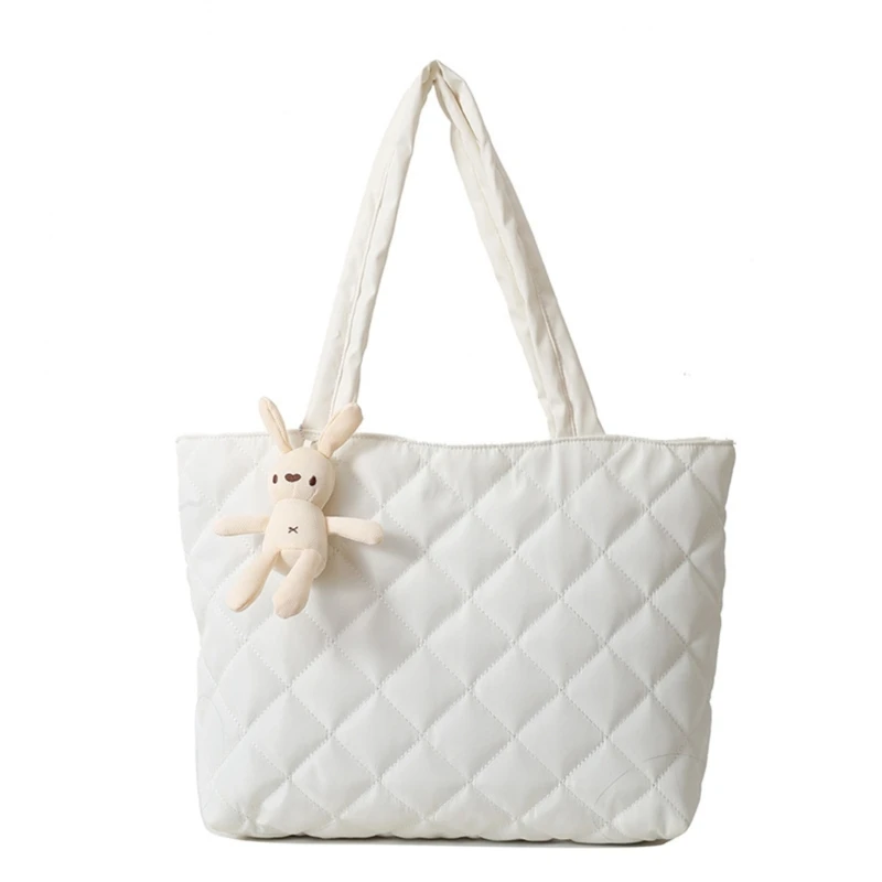 E74B Сумки через плечо с нейлоновой подкладкой и стеганой Женская сумка-шоппер