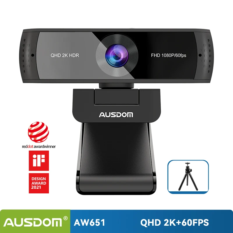 

Веб-камера AW651 QHD 2K HDR 30FPS с автофокусом, 1080P 60FPS
