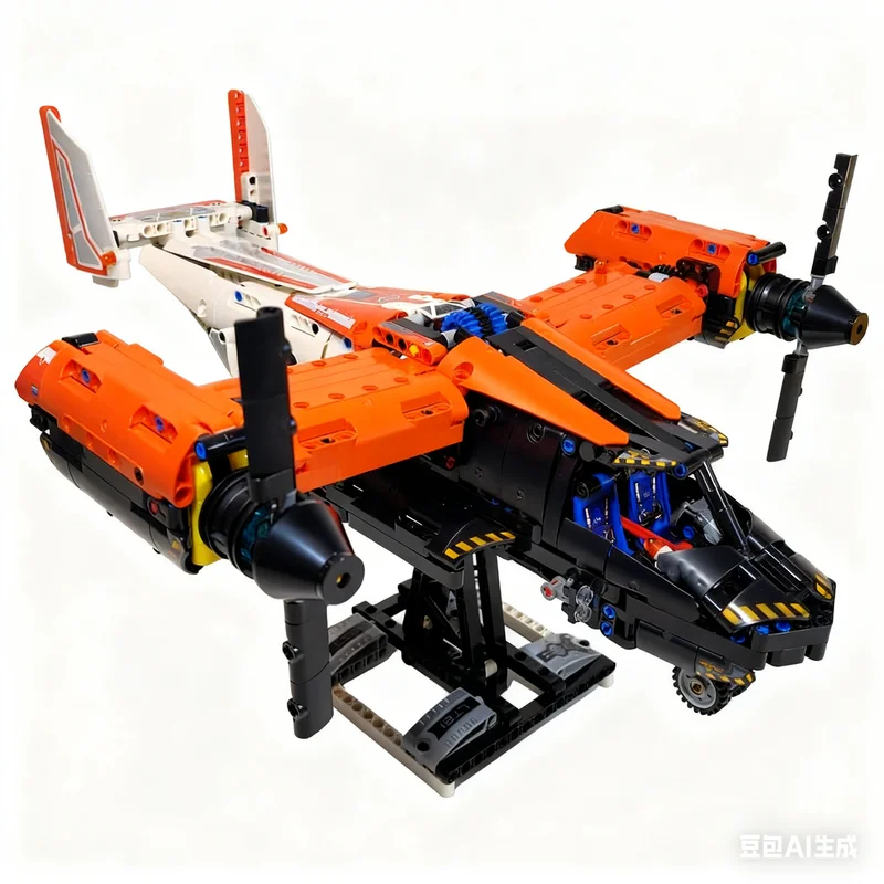 Фото 1082 детали MOC Alternate - V22 Bell Boeing Osprey, техническая модель, строительные блоки, архитектурный конструктор, идея для рождественского подарка, креативные кирпичики. №1