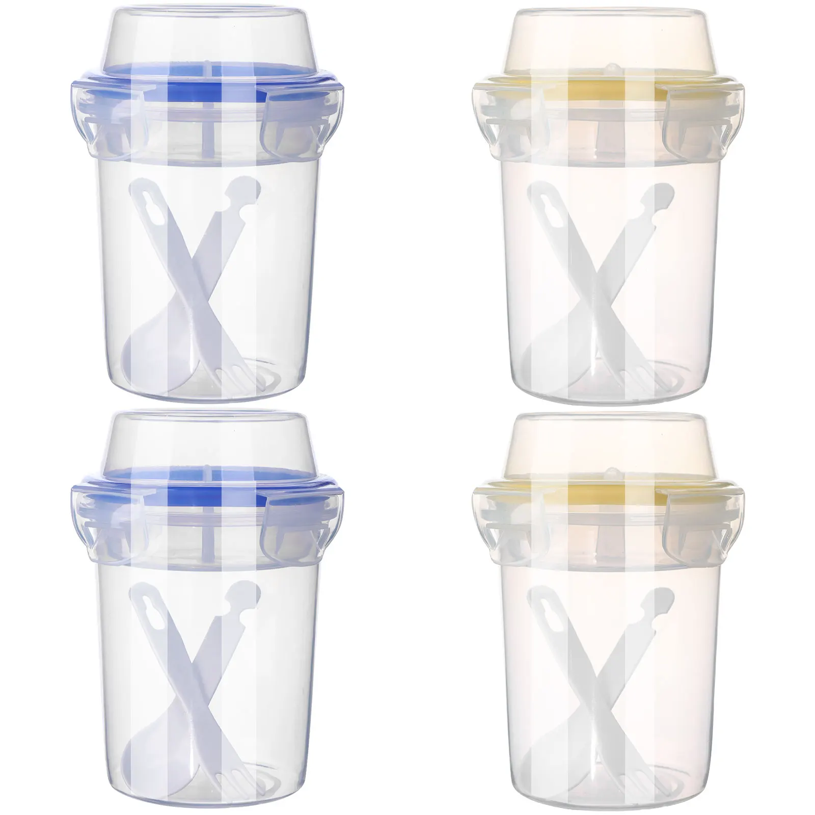 4 Packs 17 oz Overnight Oats Containers with Lids and Spoons Oatmeal Jars with lids Breakfast On the Go Cups Yogurt Parfait Cont