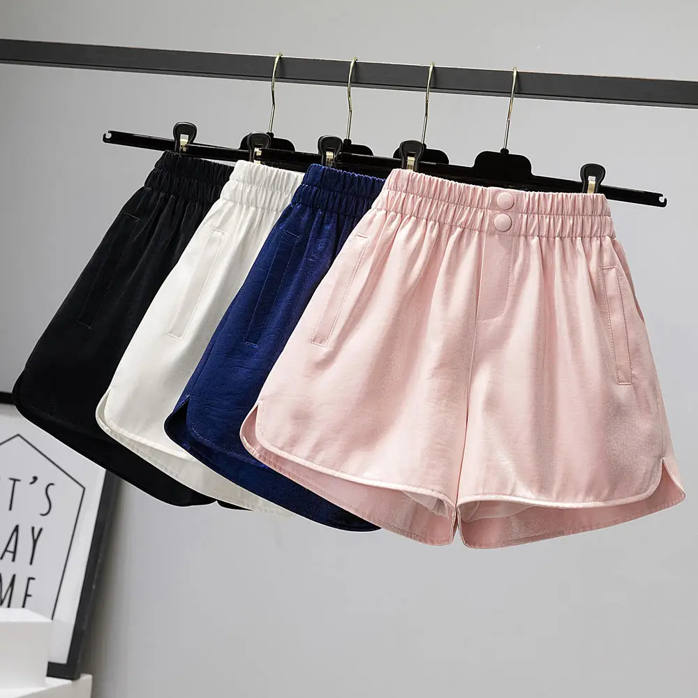 

Fashion Women's Shorts New Summer Solid Color Loose Shorts High Waist Sportswear Female Casual Wide Leg Shorts for Women W03