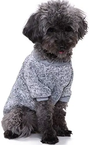 

Pet Dog Classic Knitwear Sweater Warm Winter Puppy Pet Coat Soft Sweater Clothing for Small Dogs (M, Grey)