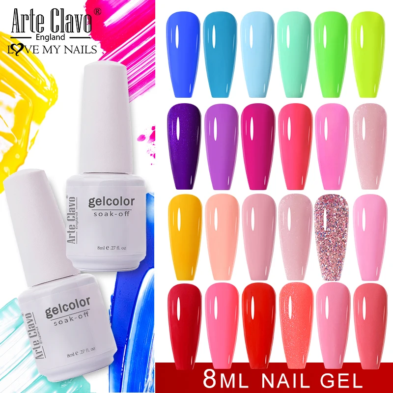 Arte Clavo 8 мл белая бутылка 115 цветов серия полуперманентные фотолаки дизайн ногтей
