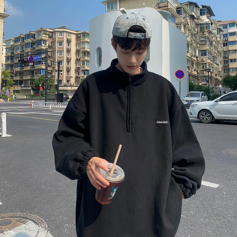 Толстовки мужские с длинным рукавом для подростков студентов Ulzzang мешковатая