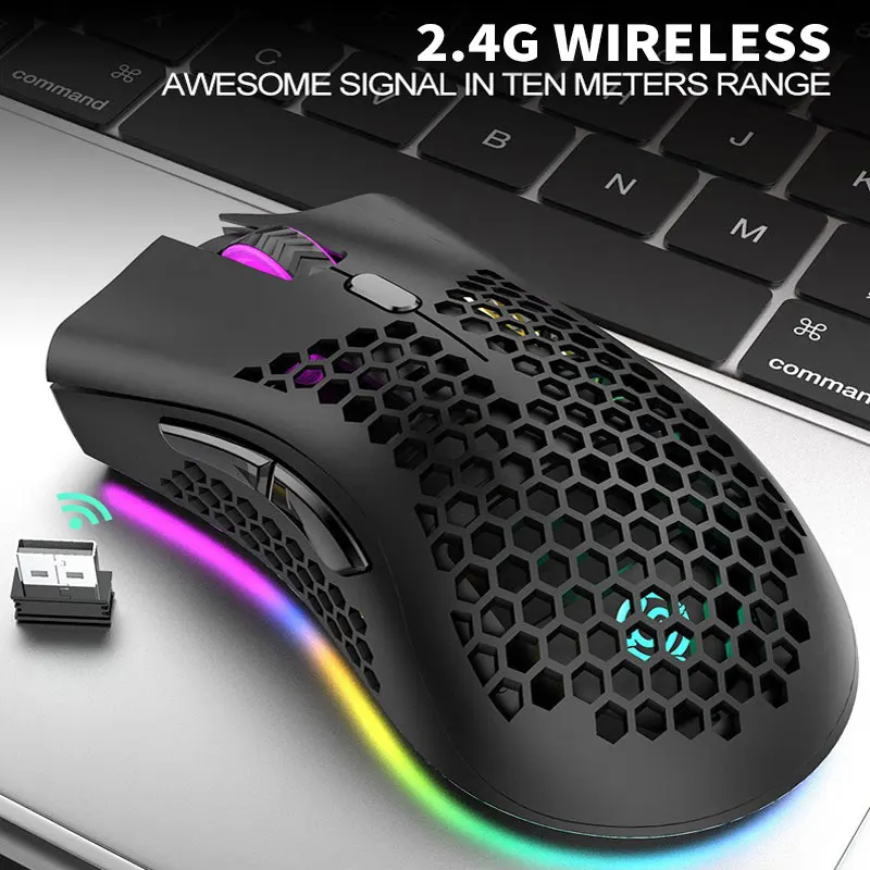 

BM600 Gaming Wireless Charging Mouse Gamer 2.4 GHz 1600 DPI Lightweight Colorful RGB Luminous Pc Gamer Office Mouse Keyboard