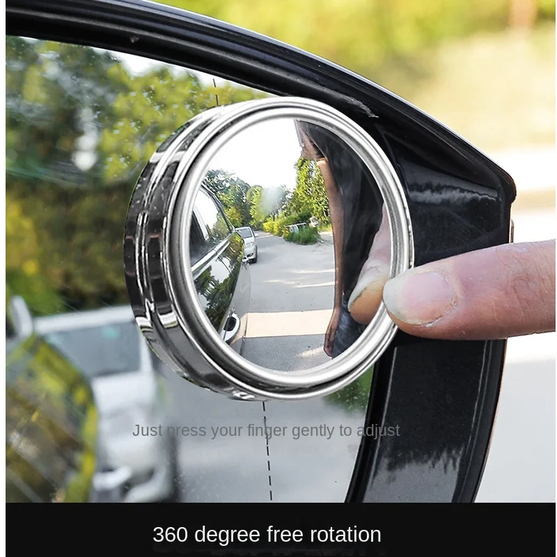 

2 Pcs Sticky Rearview Blind Spot Mirror Wide Angle Auxiliary Mirror with 360 Degree Rotation Function for Car's Rearview Mirror