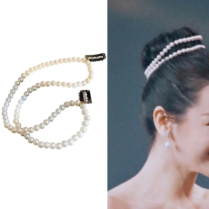 

Элегантная жемчужная цепочка, заколка для волос, женский головной убор, модная заколка для волос, аксессуары для девочек, свадебные украшен...