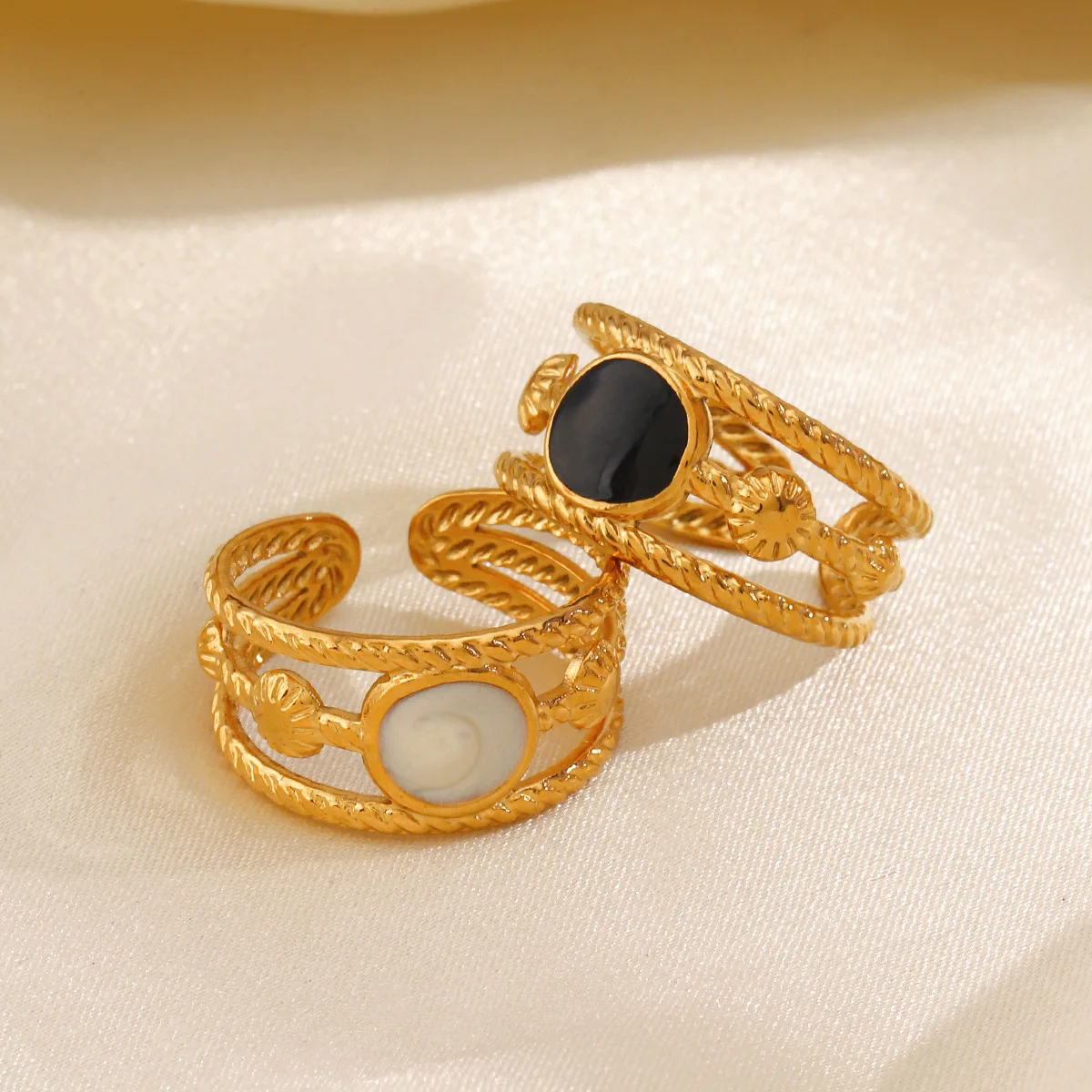 Кольцо из нержавеющей стали с капающим маслом 18 К