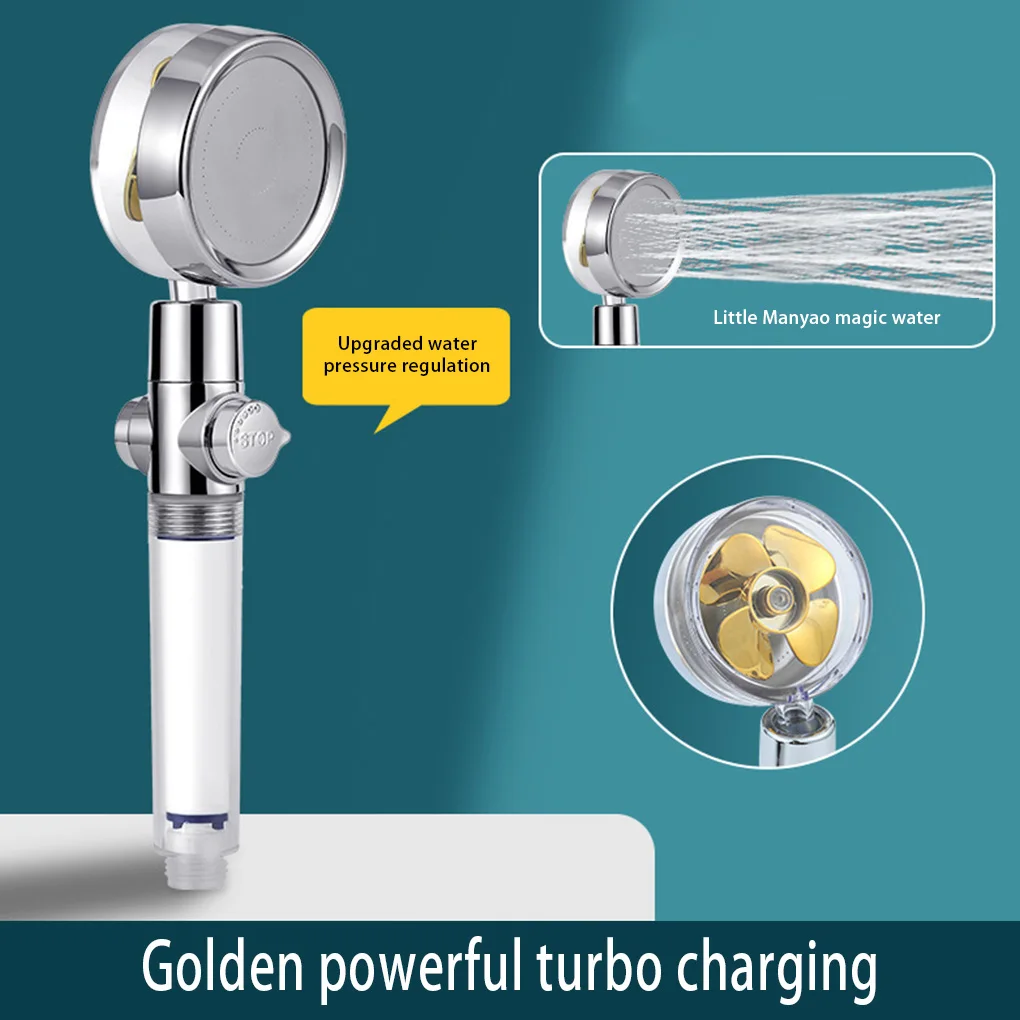 

Propeller Shower Head Rainfall High Preassure with Fan Water Saving Massage Premium Bathroom Shower Accessary Transparent Handle