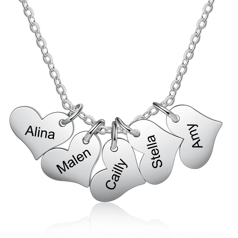 

Индивидуальное ожерелье Cmoffer с подвеской в виде сердца с гравировкой, из нержавеющей стали, на заказ, 2-5 дюймов, женские подарки на годовщину