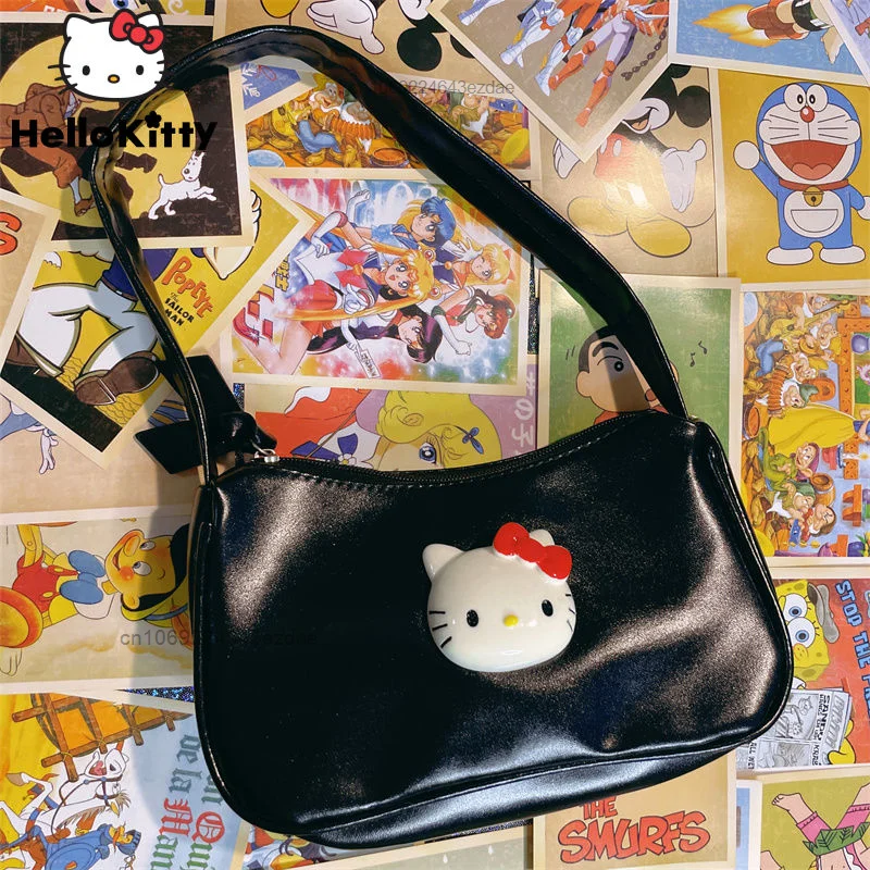 

Sanrio, модная сумка через плечо из искусственной кожи Hello Kitty, милая мультяшная Повседневная сумка через плечо для девушек Loli Joker