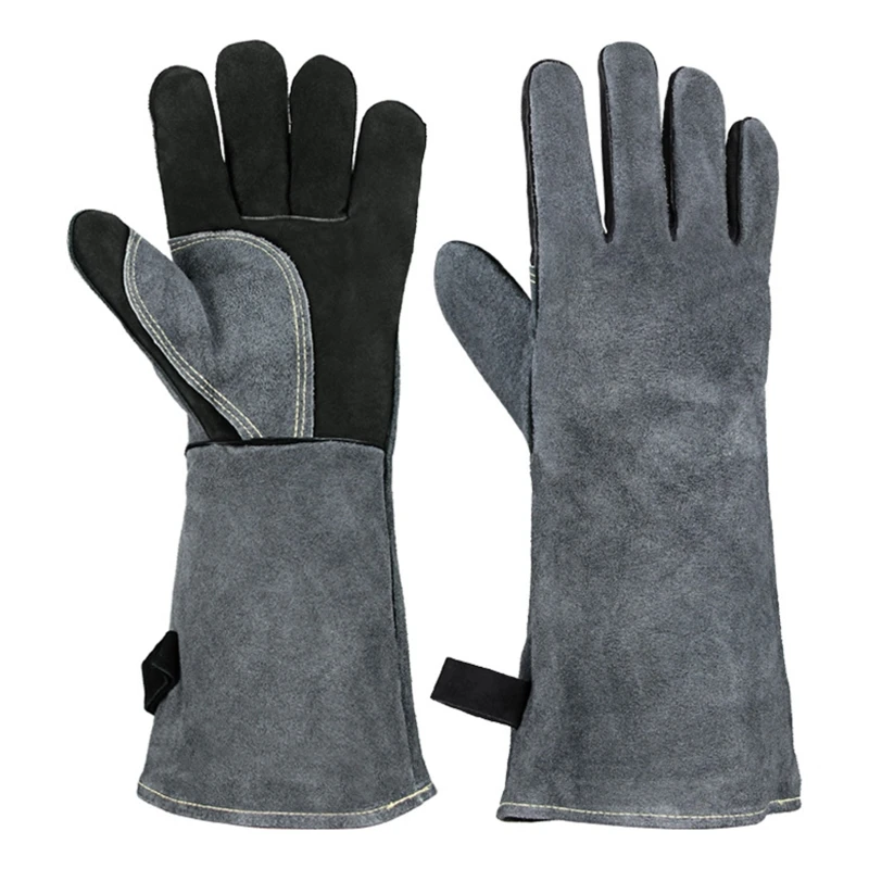 

Long Sleeve Leather Gardening Gloves 932℉(500℃) for Welder/Grilling/Camping
