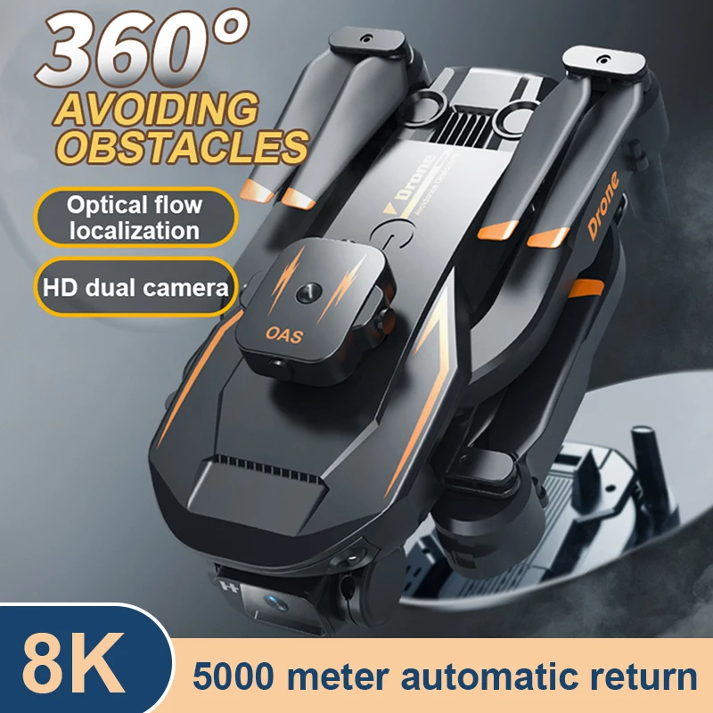 Дрон S12 с дистанционным управлением, 8K, 360 градусов, 5000 м