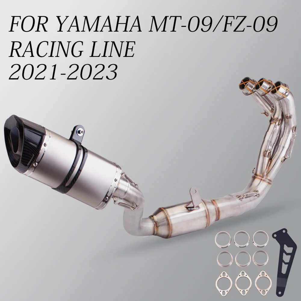 

51MM Exhaust pipe modified stainless steel scooter front pipe full system For Yamaha MT09 FZ-09 MT-09 XSR900 2021-2023 slip-on