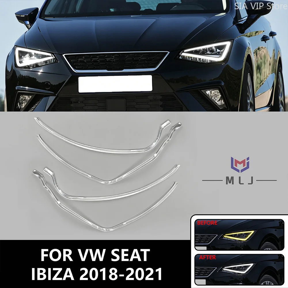 Фото Для Volkswagen VW Seat Ibiza 2018-2021: Световодная полоса Angel Eye, световодная трубка для фар, DRL-подсветка, автомобильные аксессуары №1