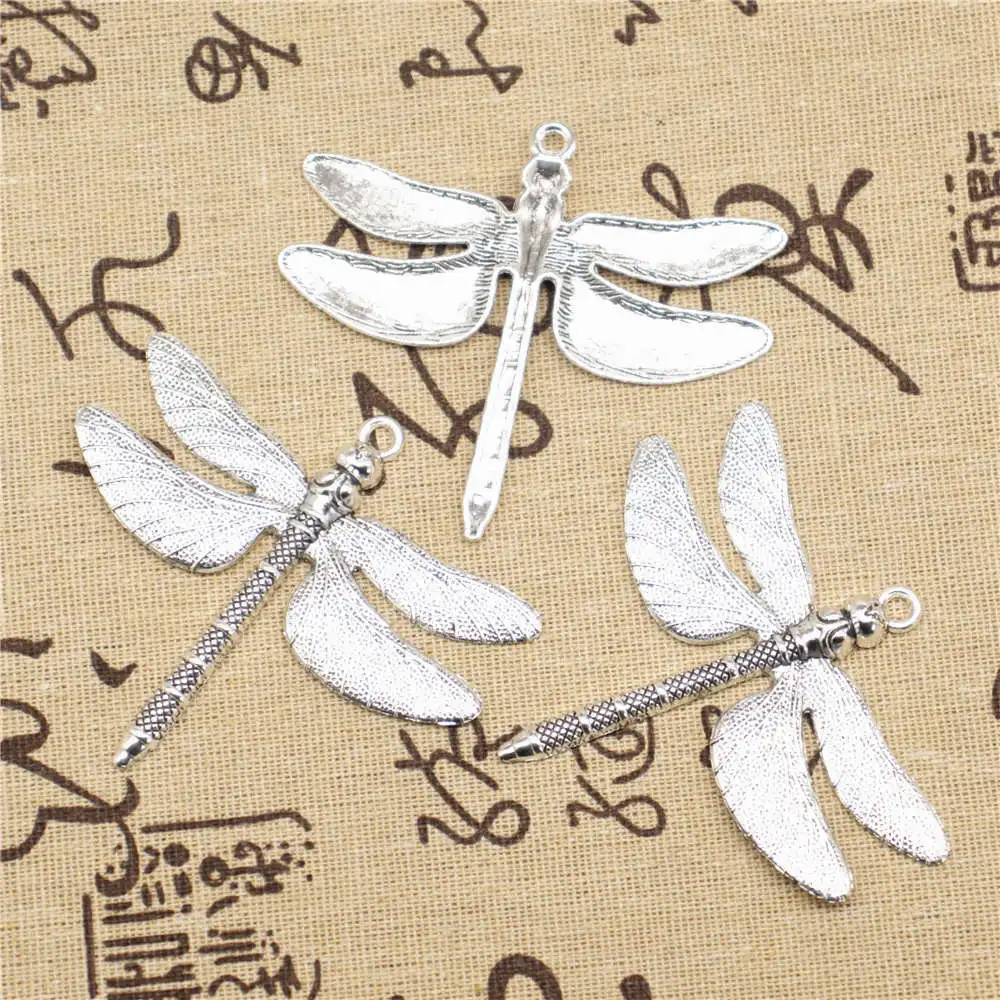 

Dragonfly Diy Bracelet Charms Charm Pendant Craft Supplies 62X72mm Antique Silver Color 2 Piece