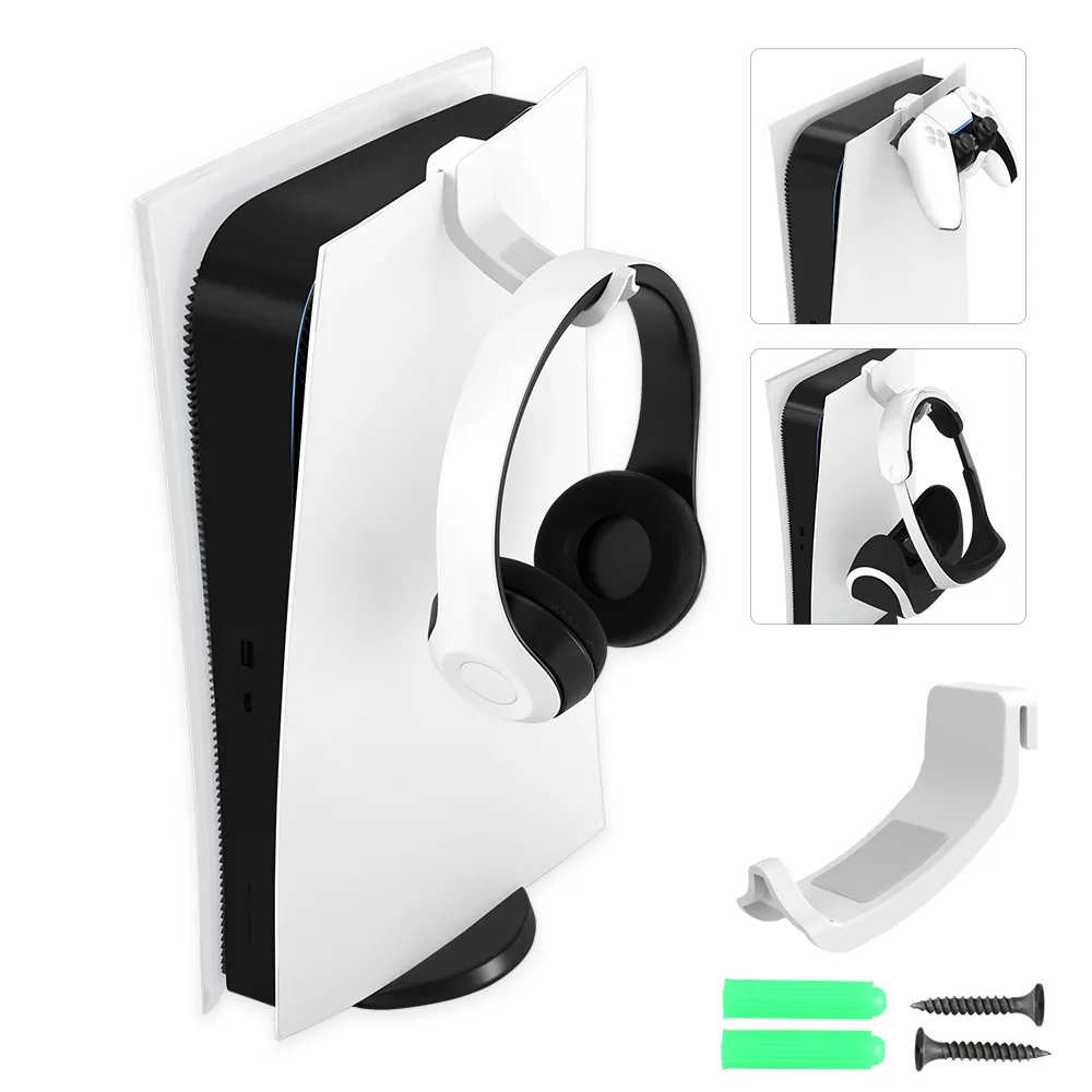 

1PC Headphone Stand Mount For PS5 Easy To Install For PS5 Console Anti-Slip Gaming Headset Hanger Holder Earphone Hook