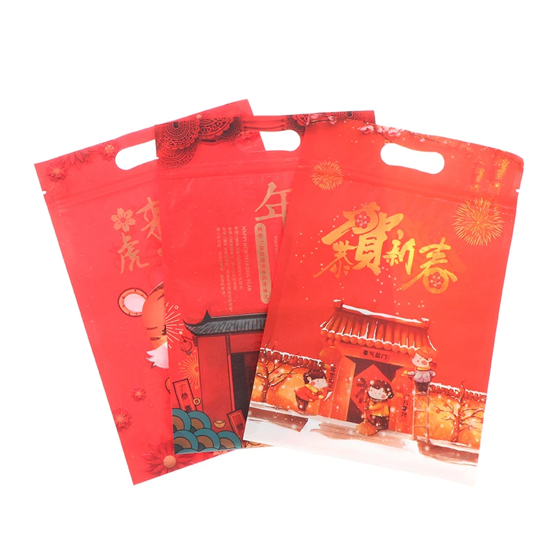 

50 шт., подарочный пакет с изображением тигра на новый год, пакет для упаковки печенья, конфет, нуги, орехов, печенья, весенние модные празднич...