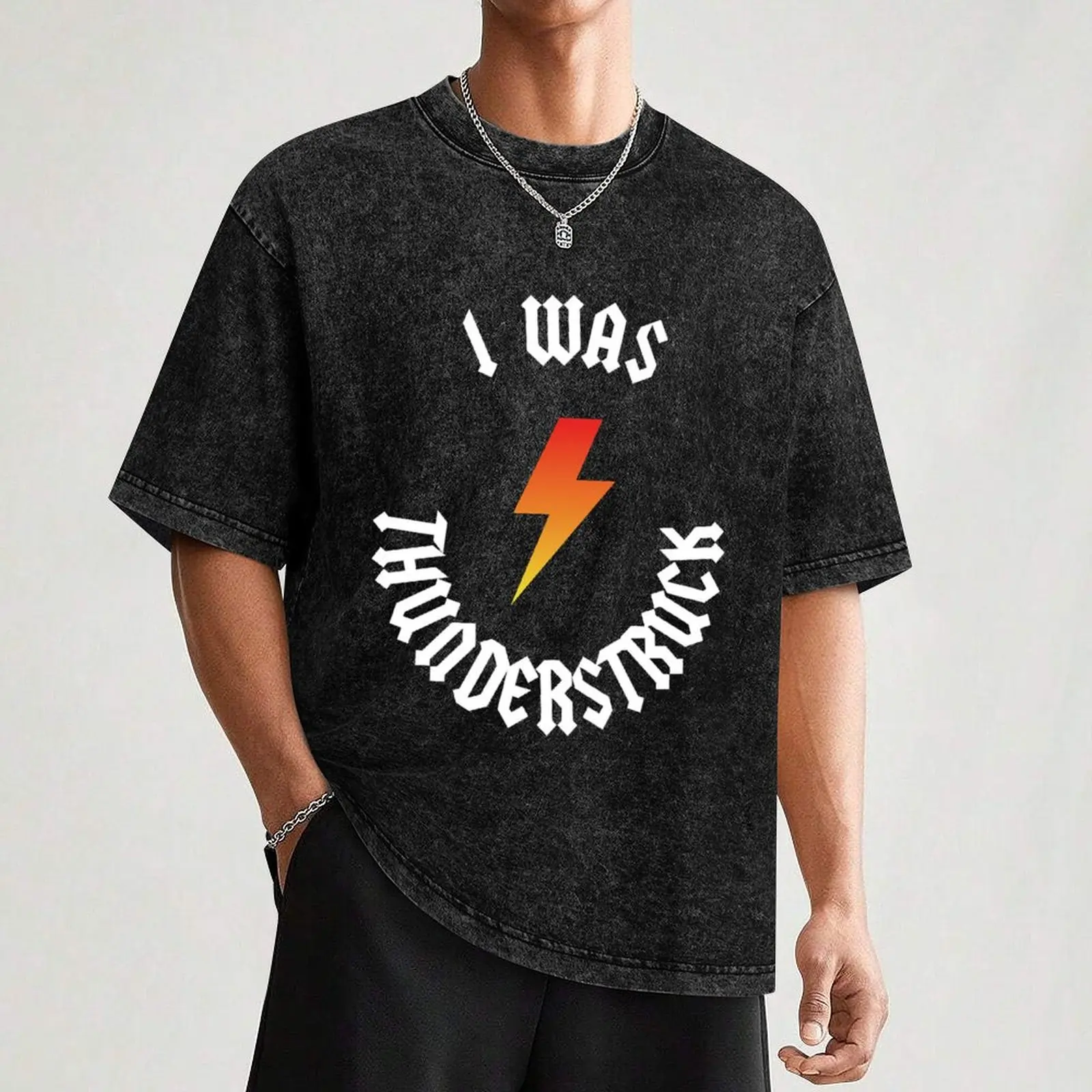 Фото Футболка ACDC Thunderstruck, быстросохнущая дешевая винтажная футболка с рисунком для мужчин №3