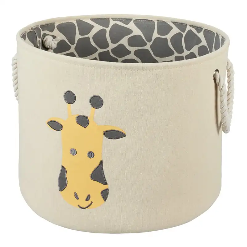 

Beige Canvas Storage Basket, Giraffe