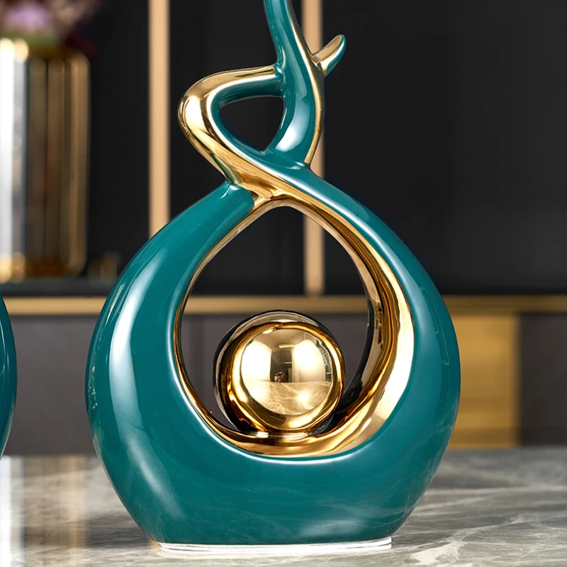 

Скандинавский керамический абстрактный художественный Декор для гостиной фотоаксессуары креативный зеленый фарфор резьба подарок