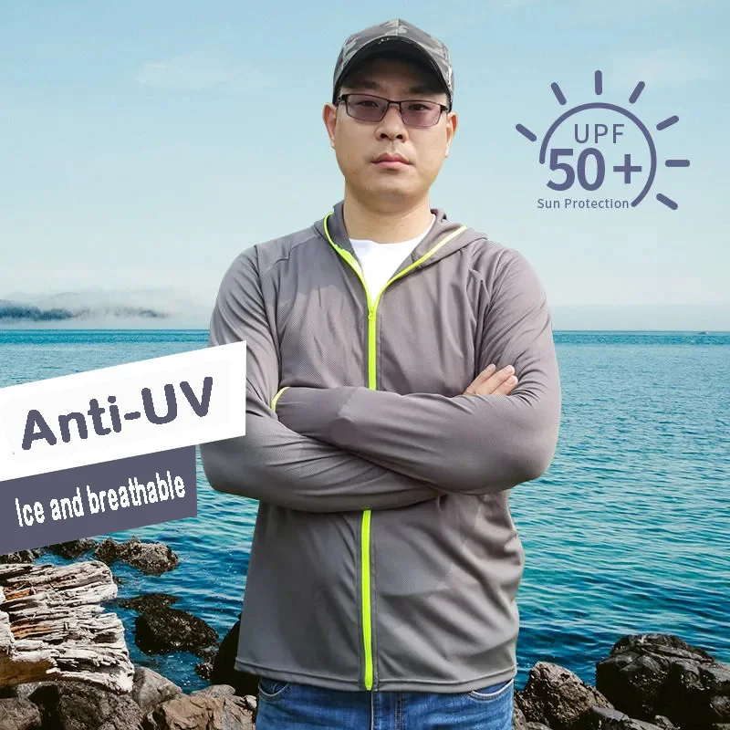 Fishing clothing sunscreen men's long-sleeved anti-mosquito breathable quick-drying ultra-thin ice silk clothes